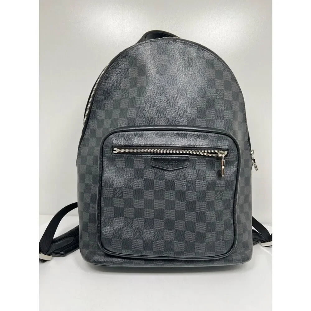 Louis Vuitton Josh Backpack Black Leather Damier Graphite